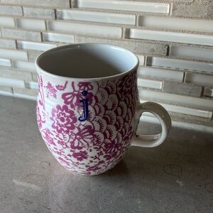Anthropologie Homegrown Bird “j” Monogram Mug